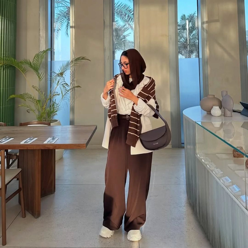 Brown Wide leg pants