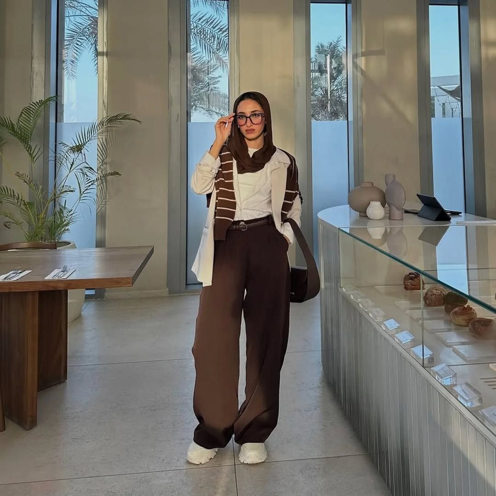 Brown Wide leg pants