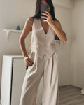 Beige Waistcoat Set