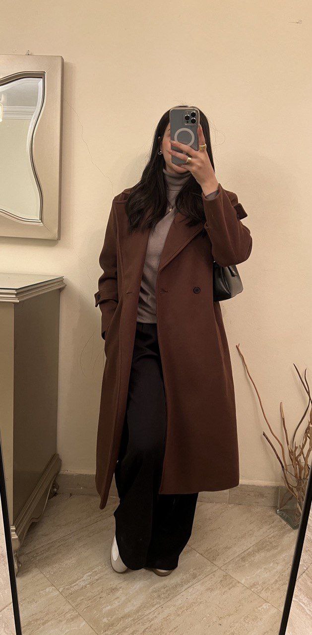 Brown Long coat over size