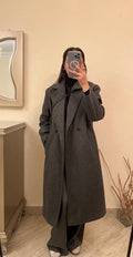 Dark Gray Long coat over size
