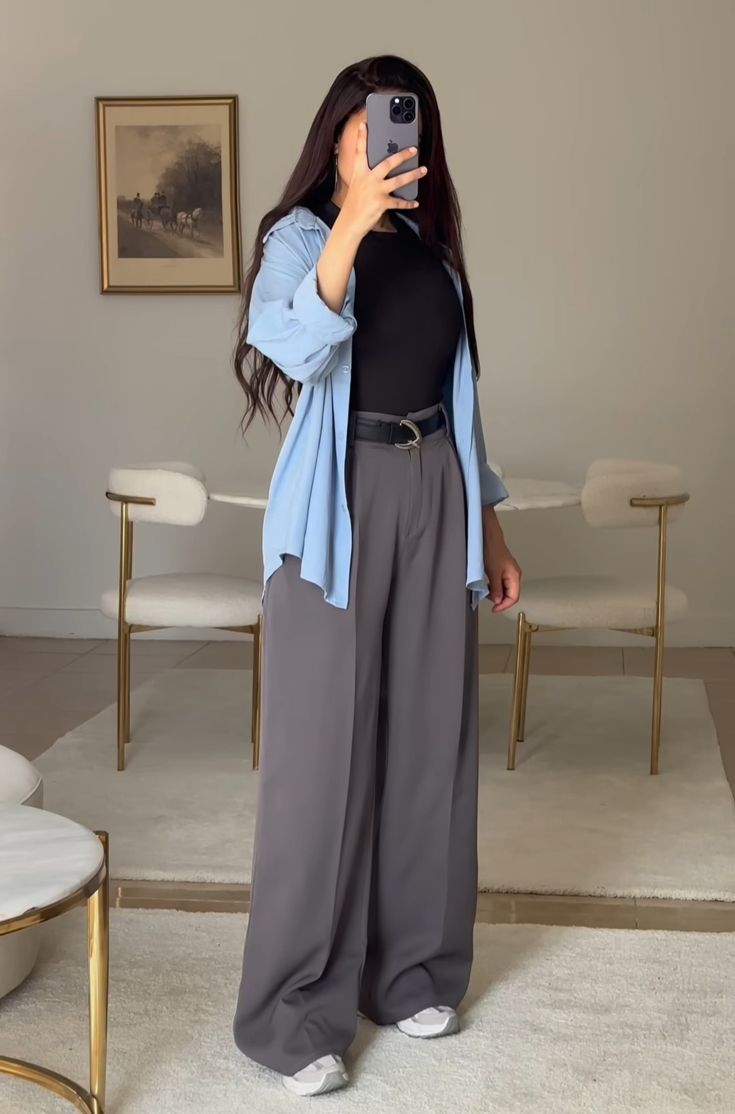 Dark Gray Wide Leg Pants
