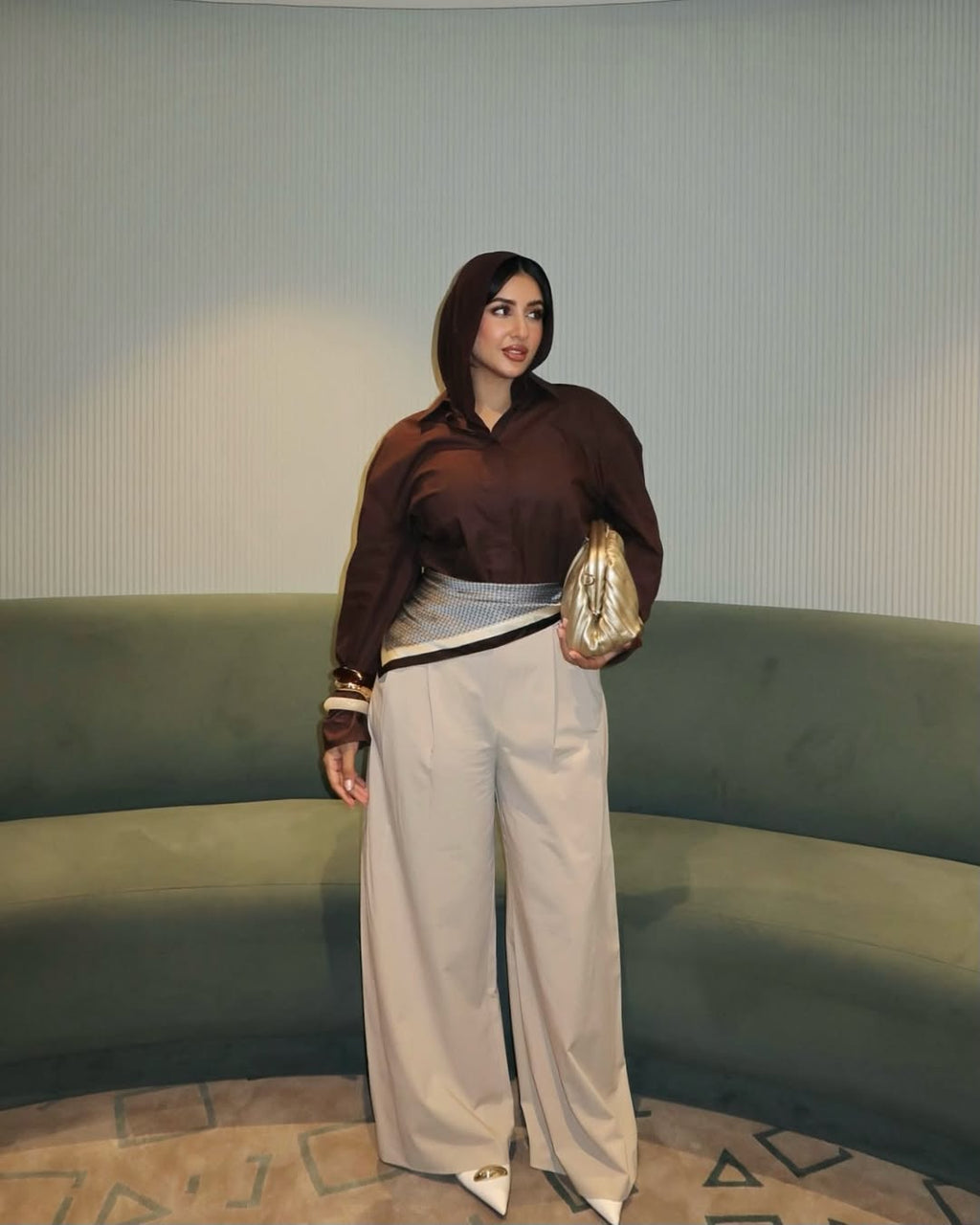 Beige Wide Leg Pants