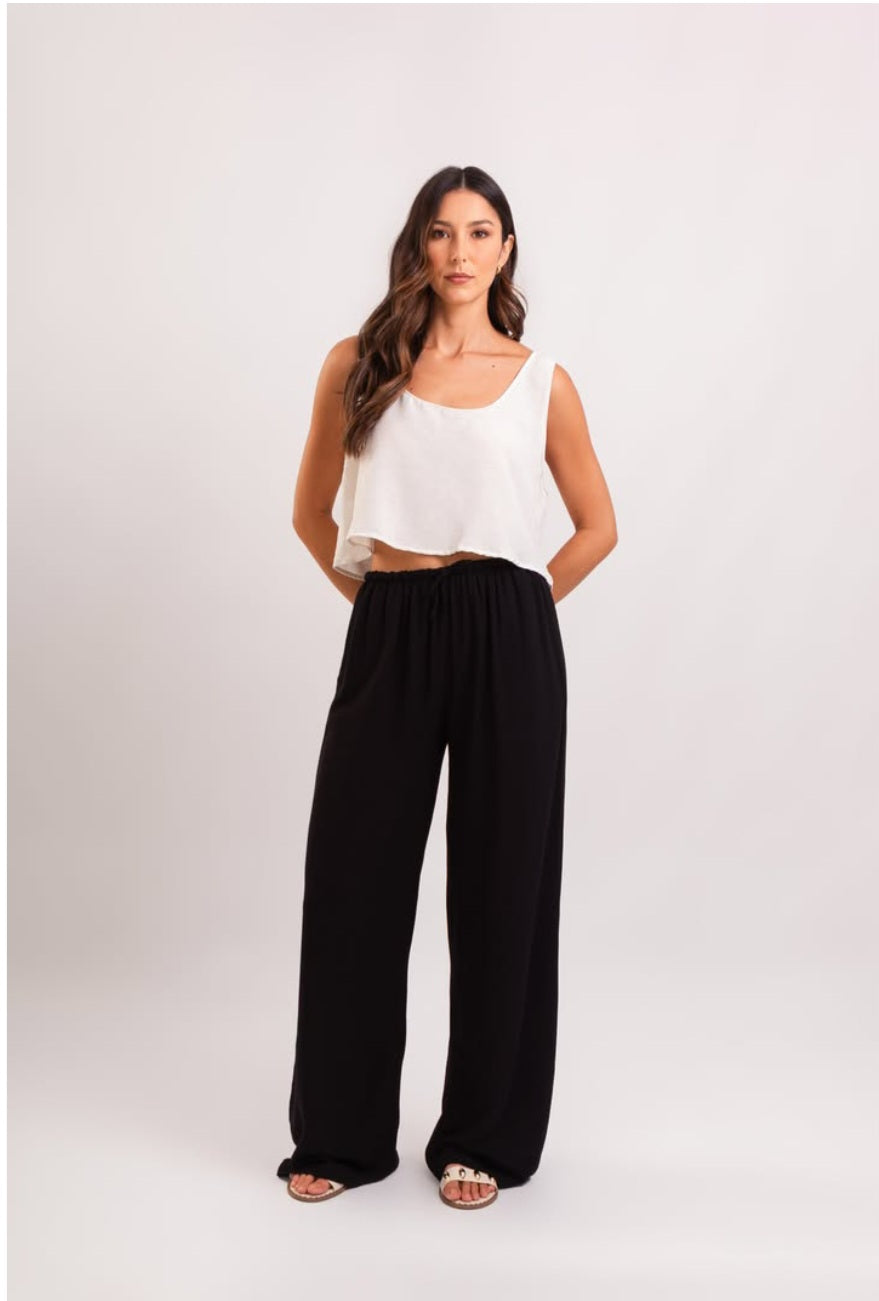 Linen blend pants