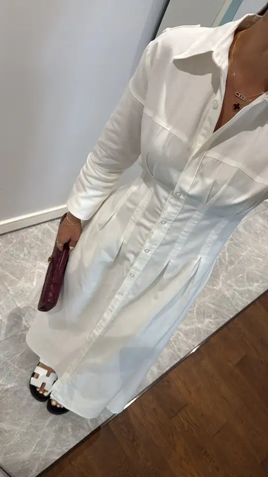 poplin waisted dress
