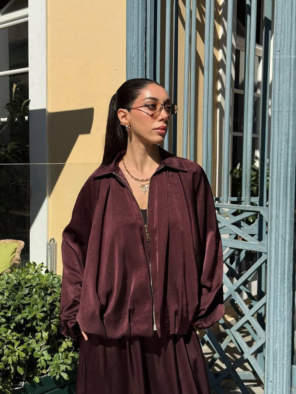 Set satin oversized