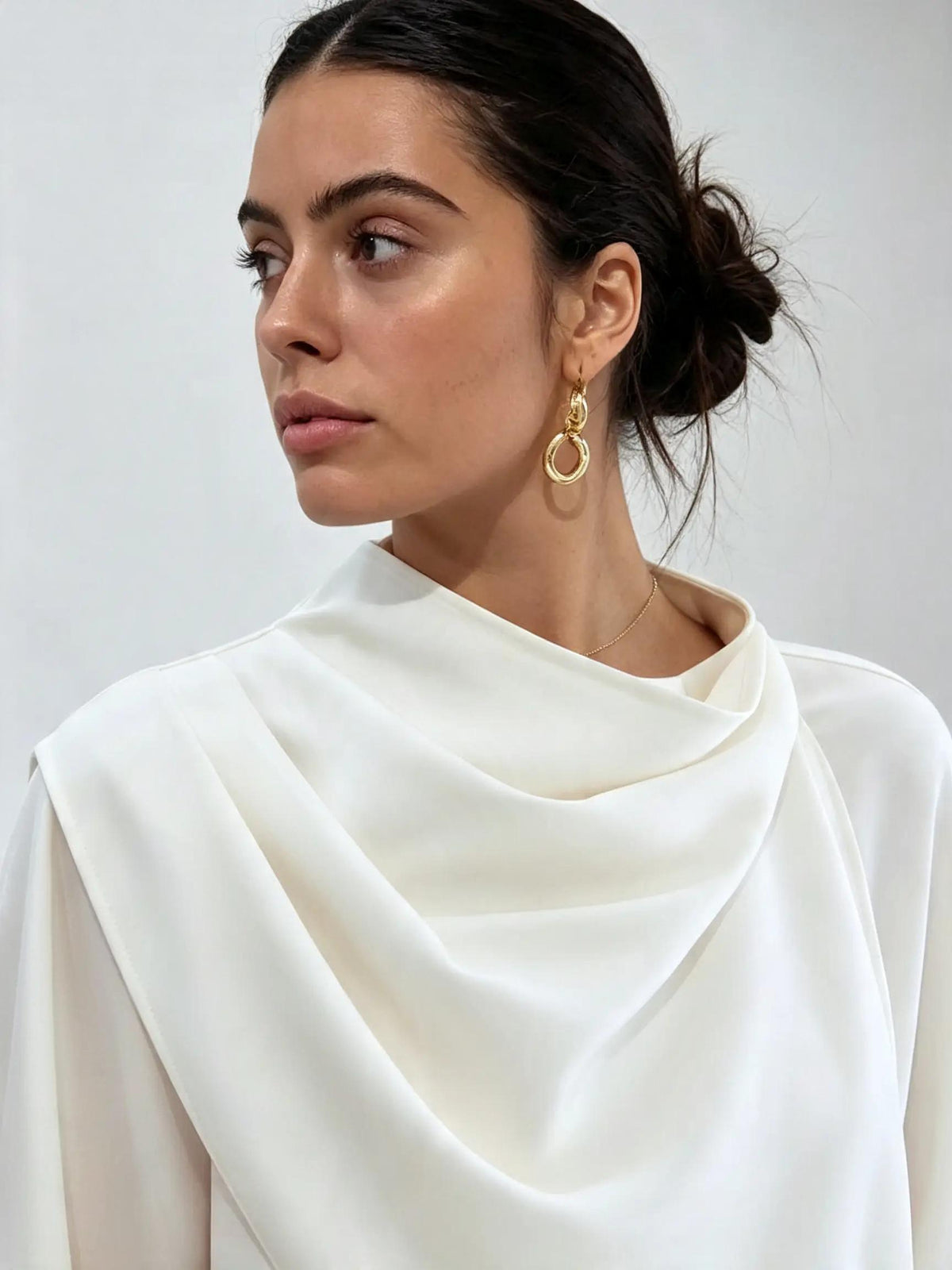 Shawl satin shirt