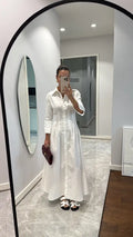 poplin waisted dress