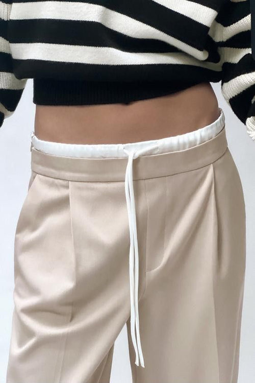 Beige Boxer Pants