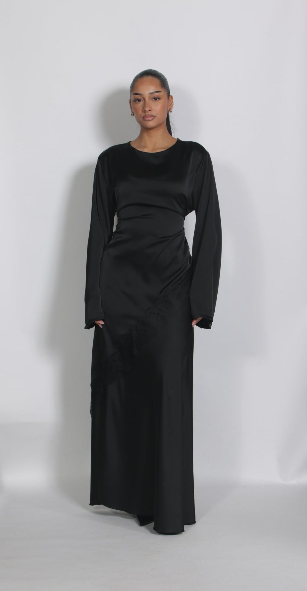 Satin shirt with lace