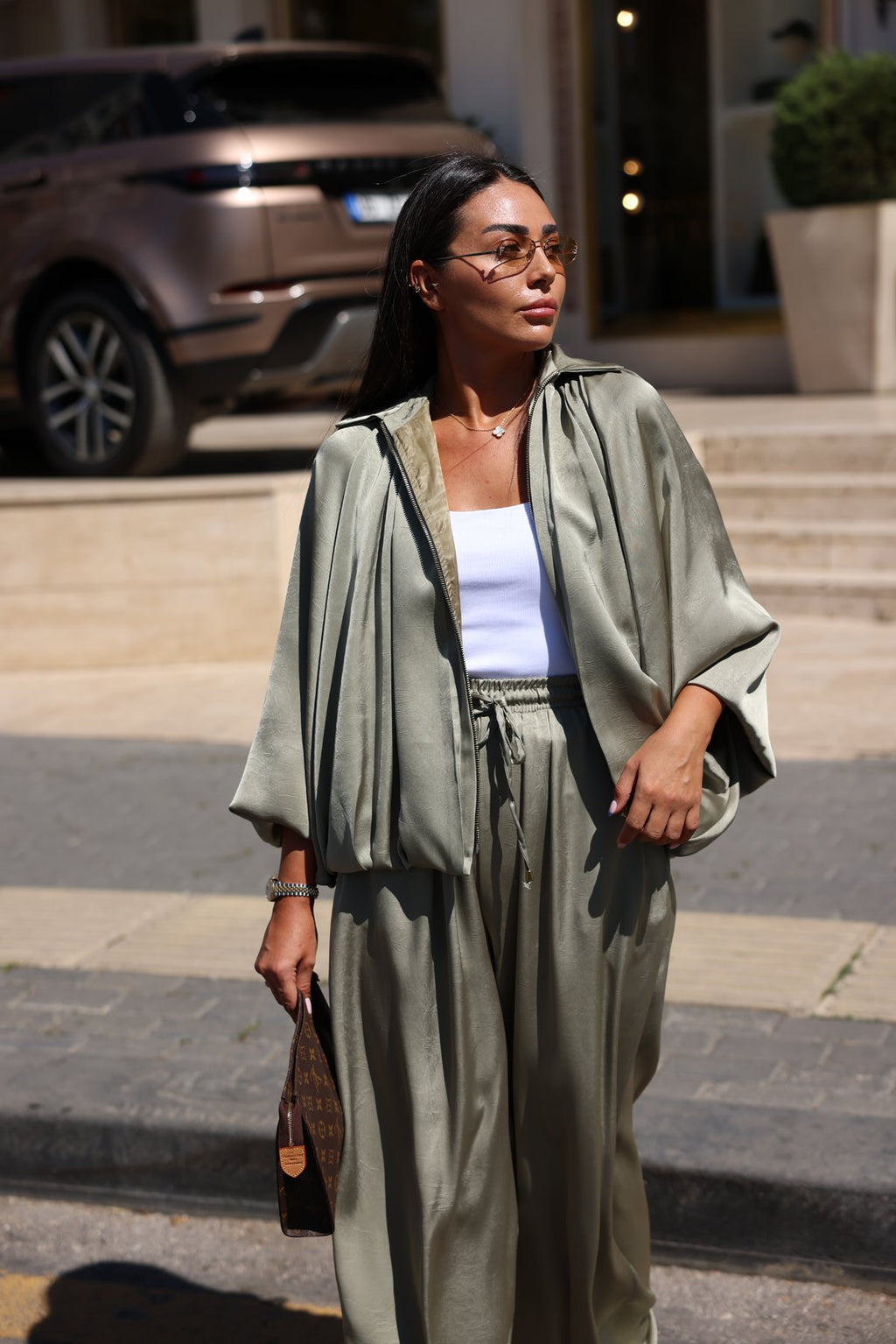 Set satin oversized