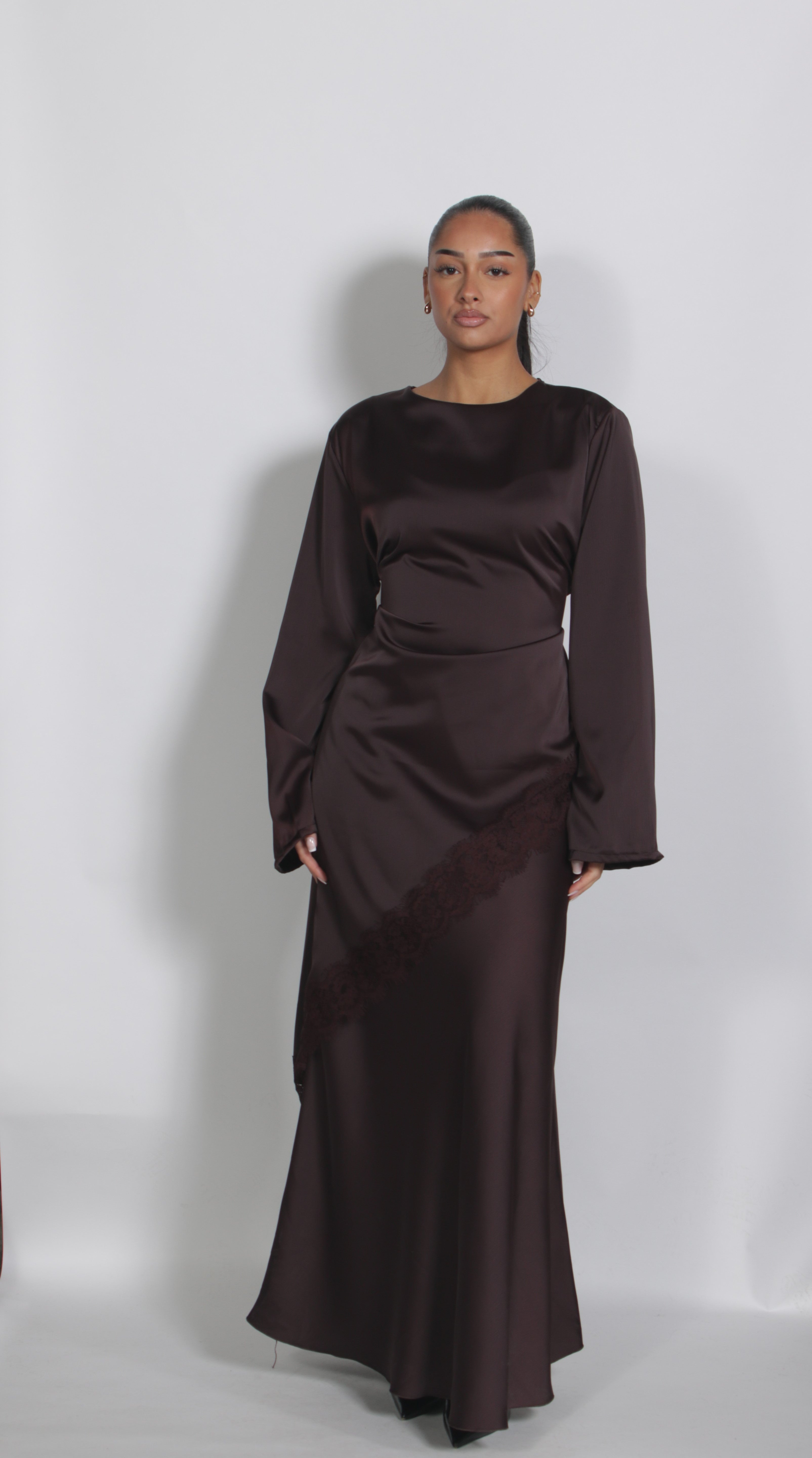 Satin shirt with lace