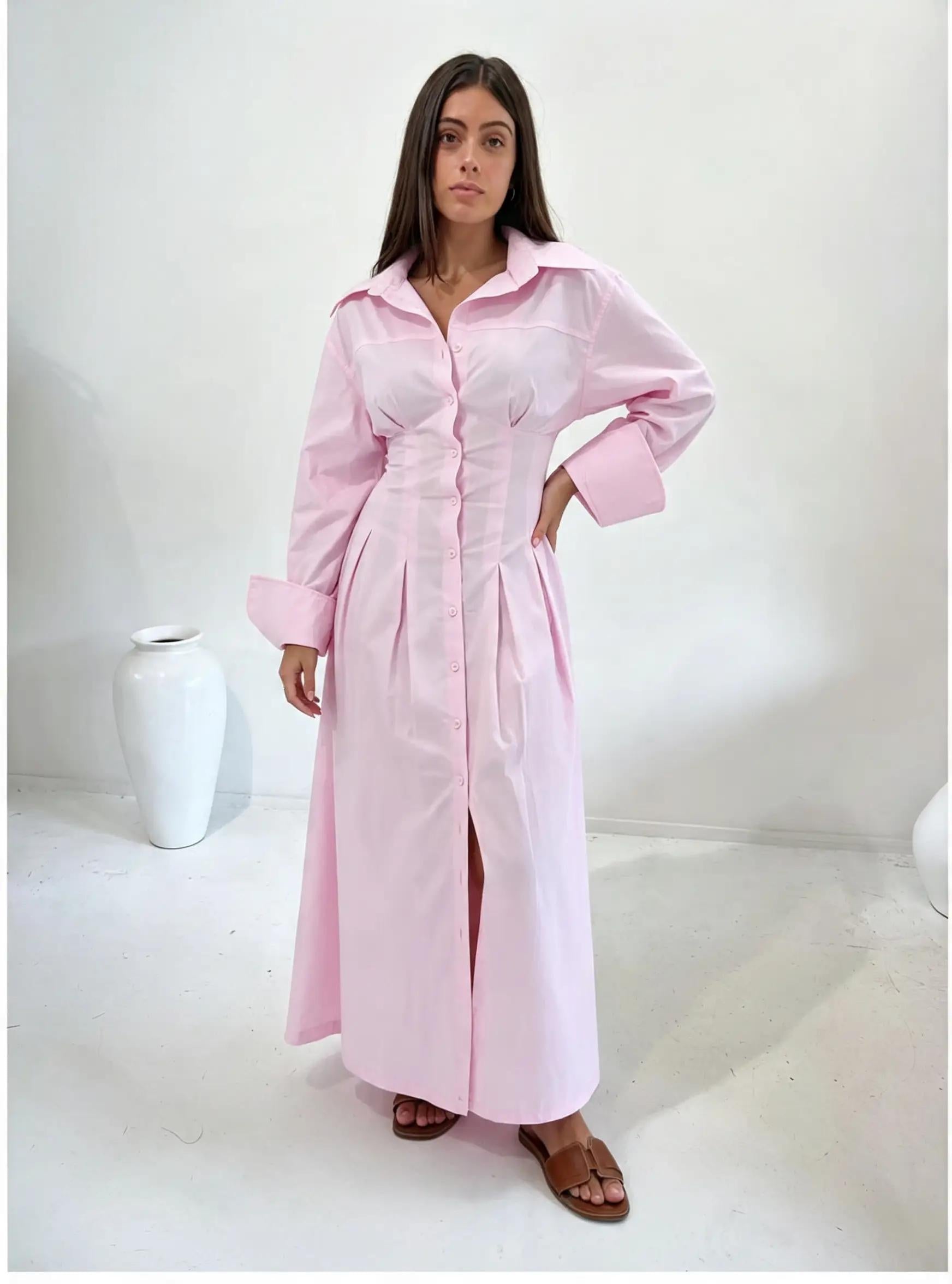 poplin waisted dress