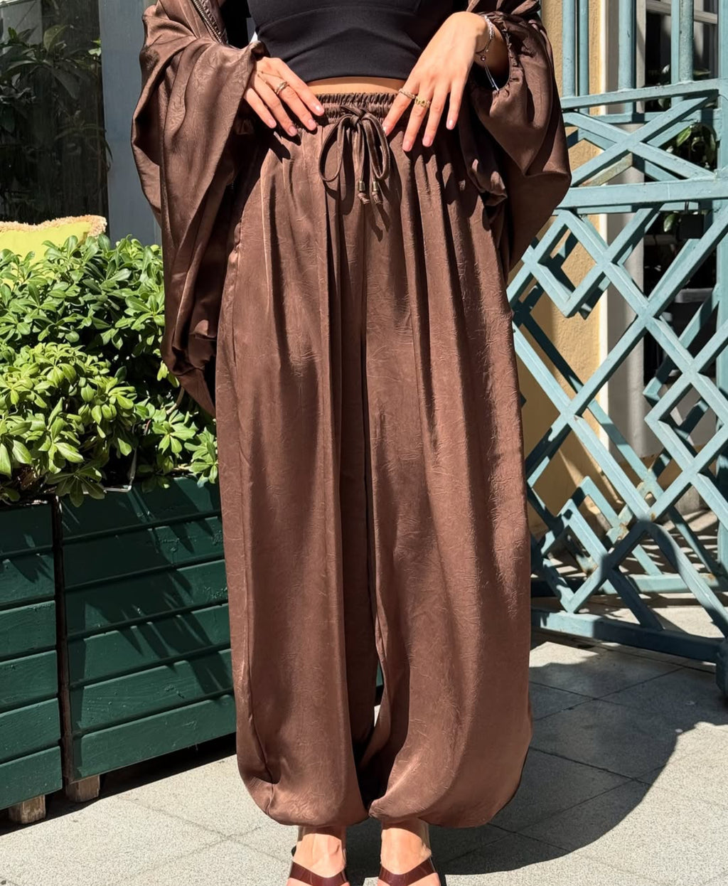 Set satin oversized