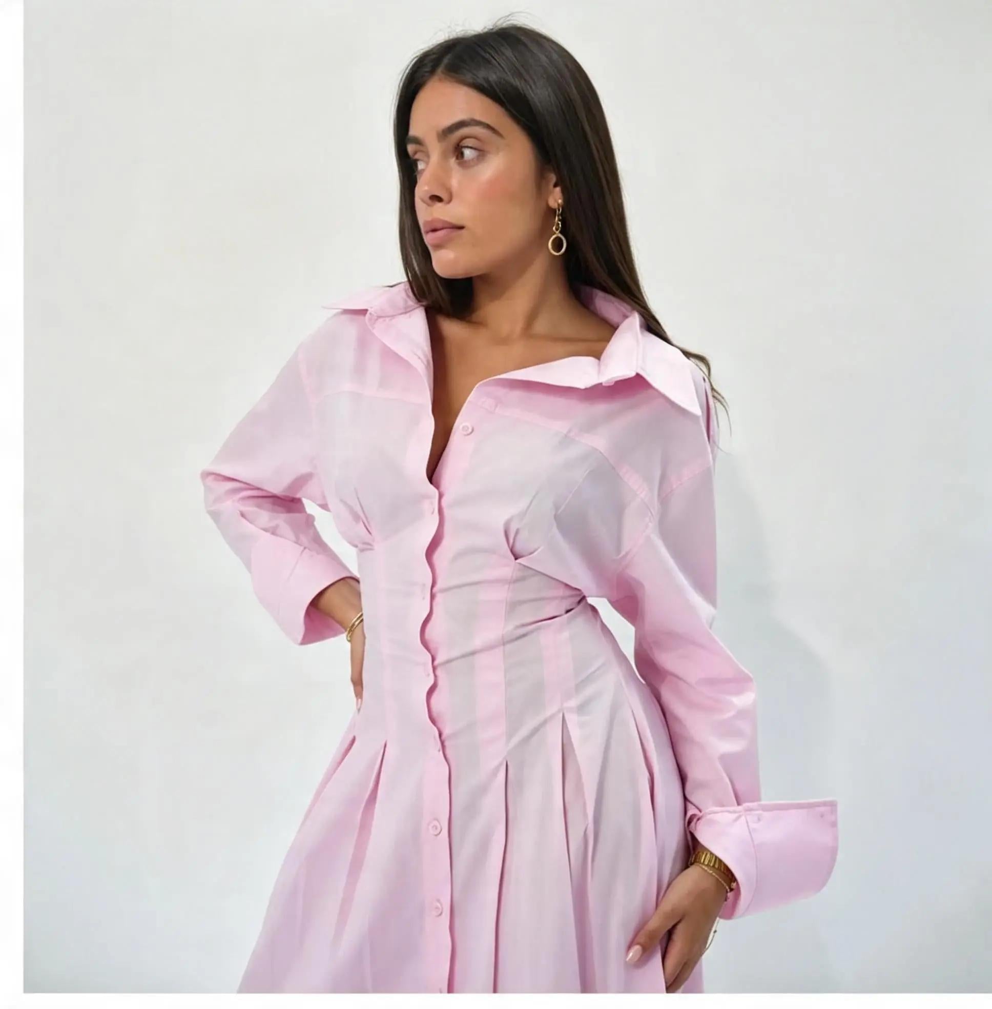 poplin waisted dress