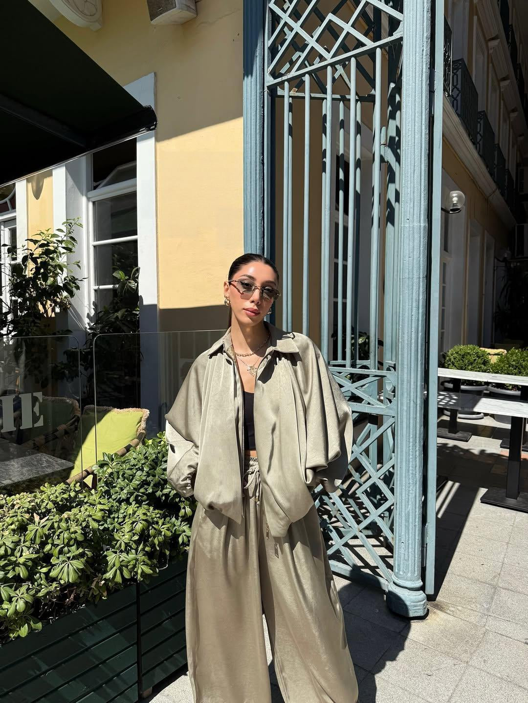 Set satin oversized