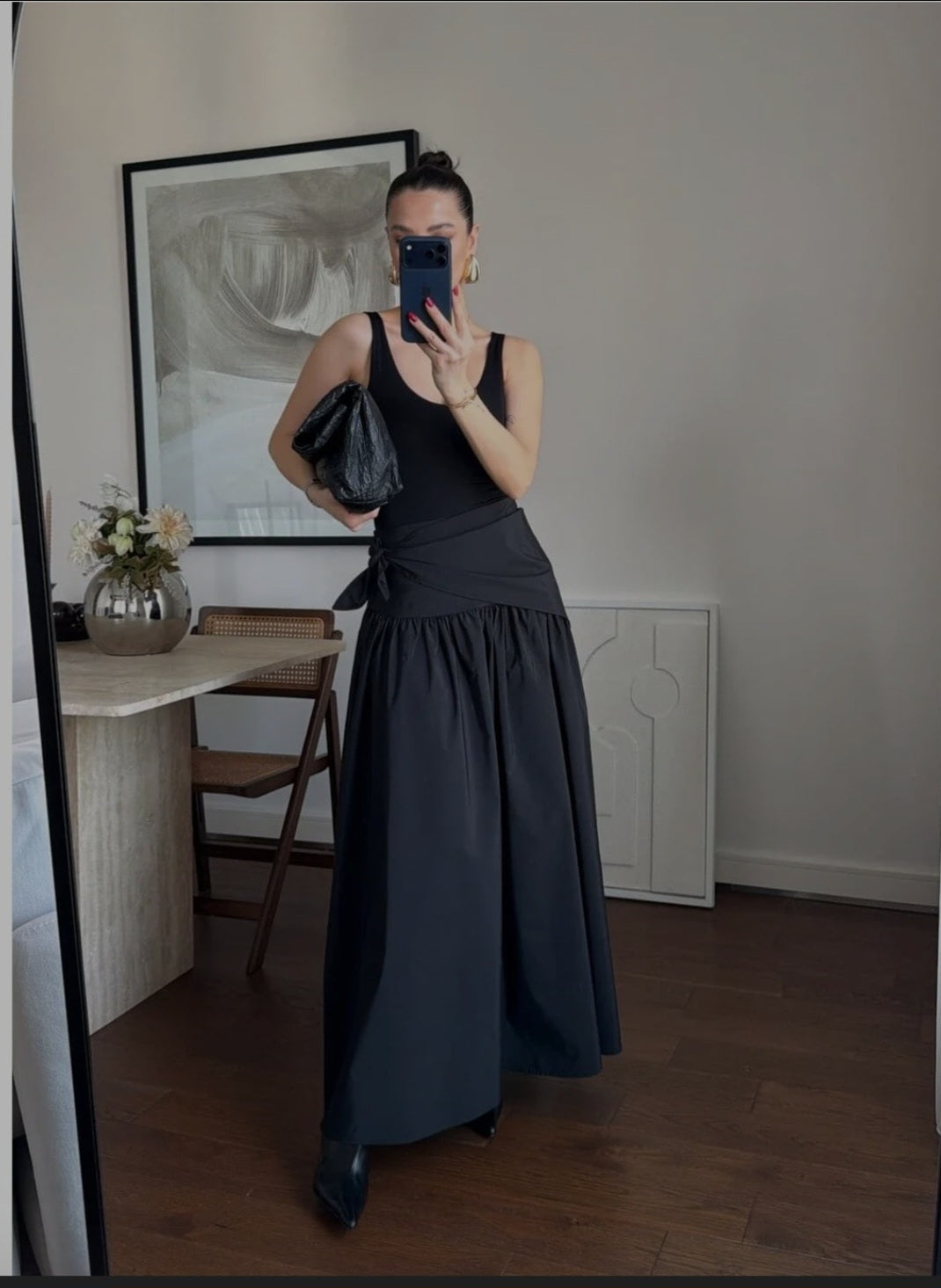 Waist tie skirt