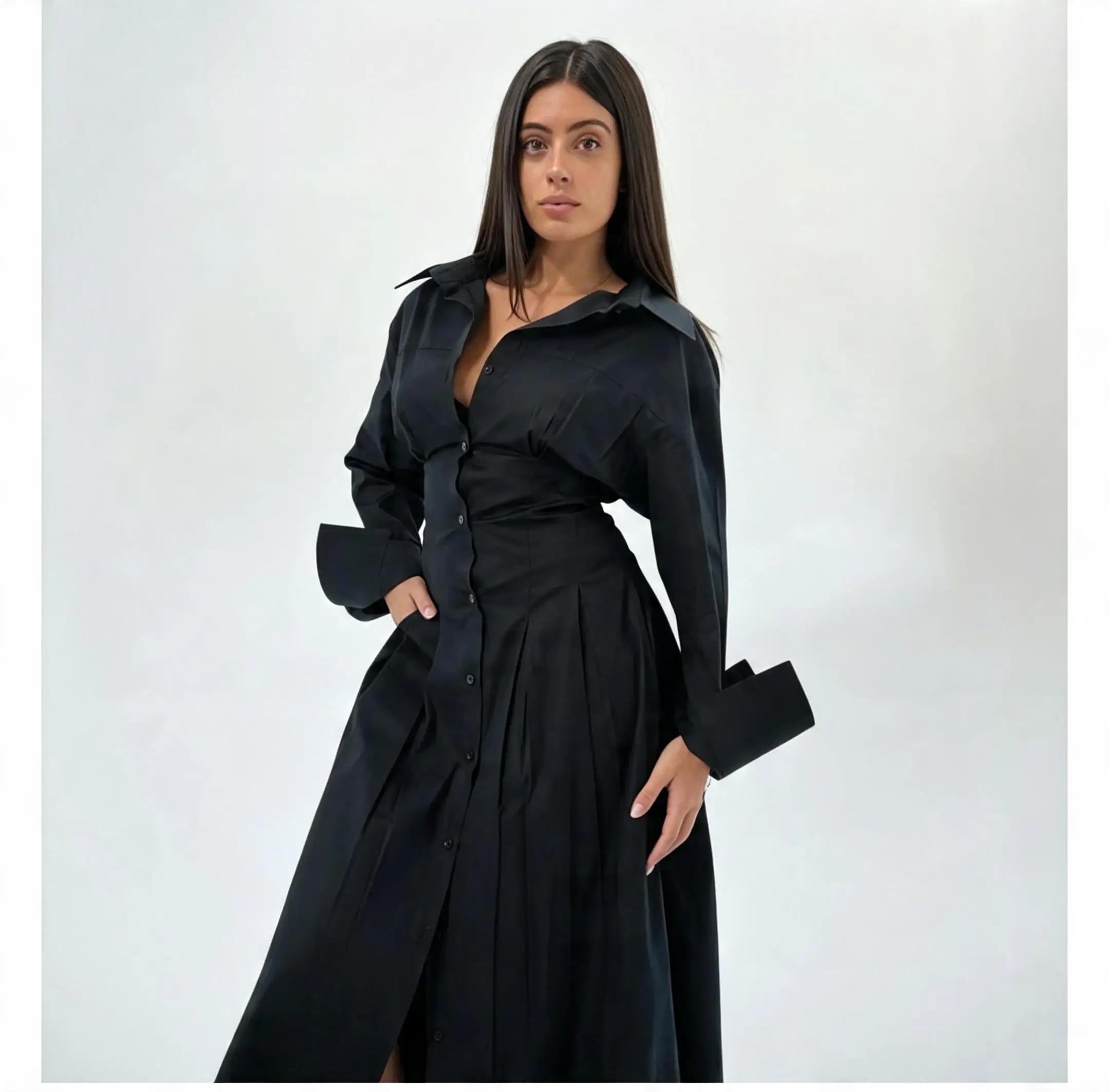 poplin waisted dress