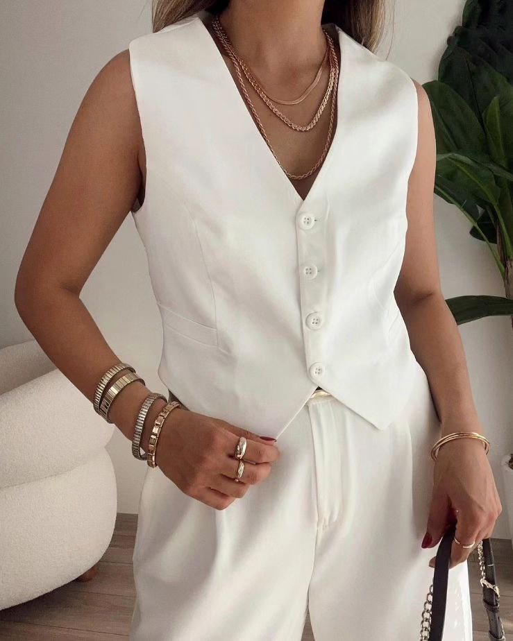 White Waistcoat Set