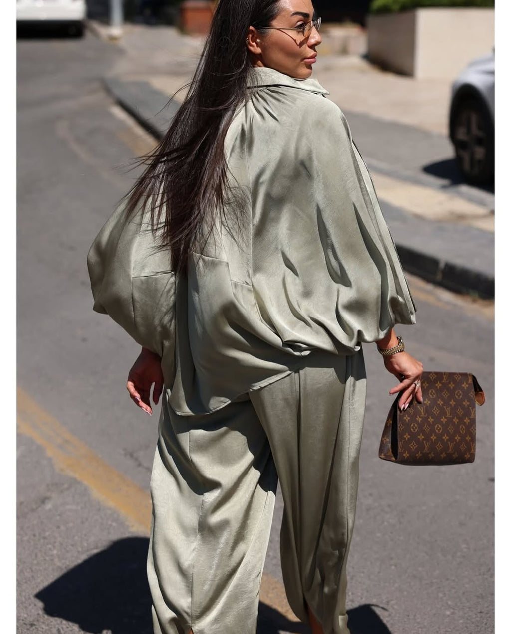 Set satin oversized