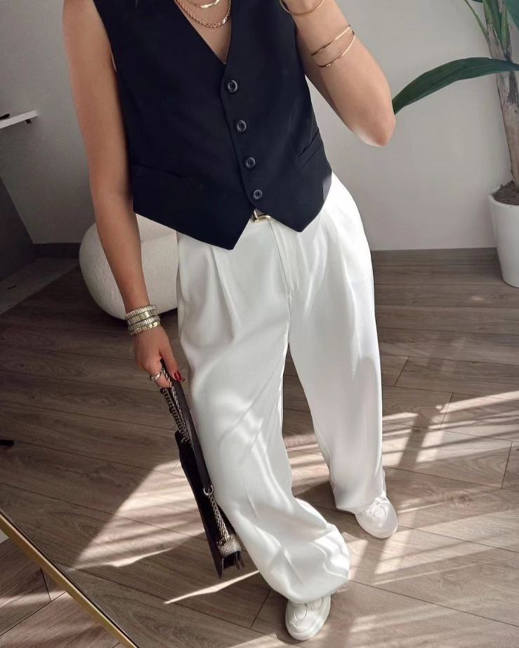 White Waistcoat Set