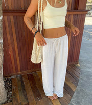 Linen blend pants