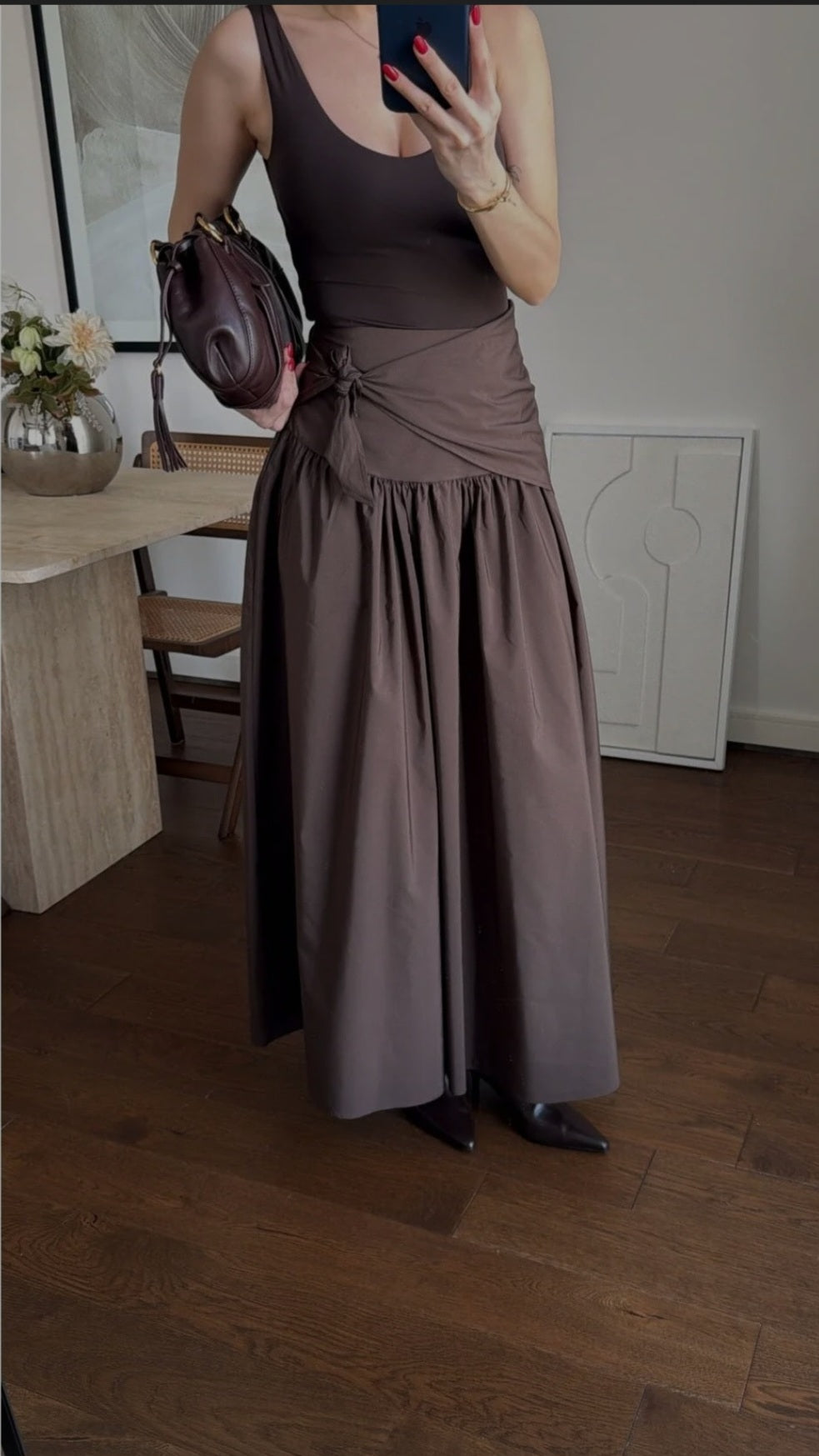 Waist tie skirt