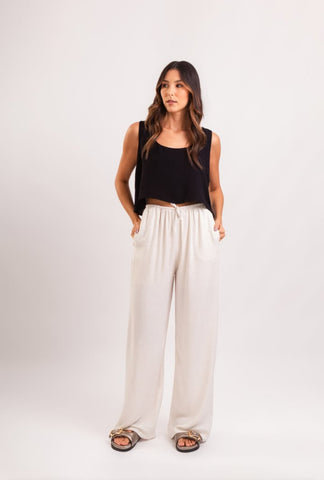 Linen blend pants