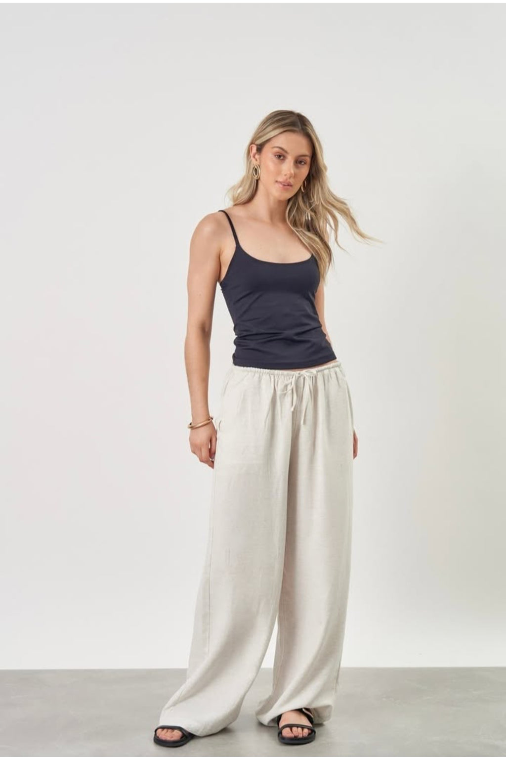 Linen blend pants