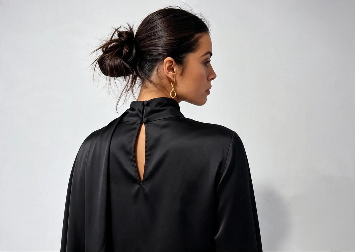 Shawl satin shirt