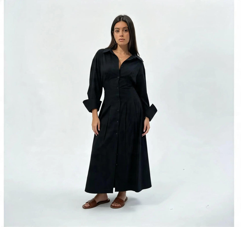 poplin waisted dress