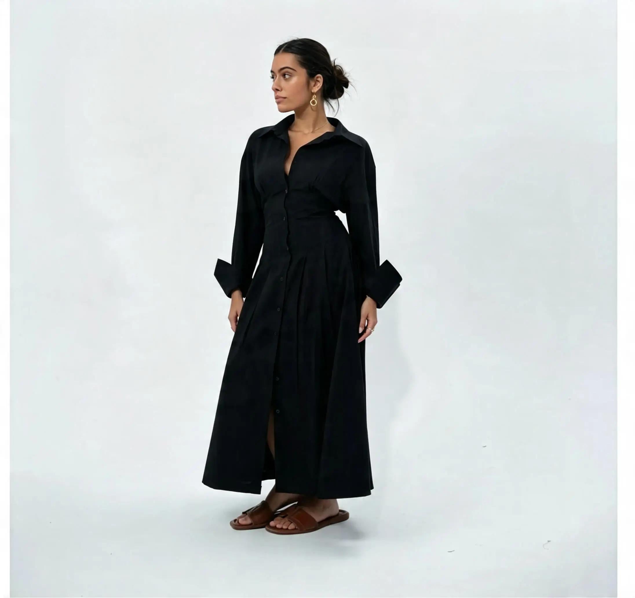 poplin waisted dress