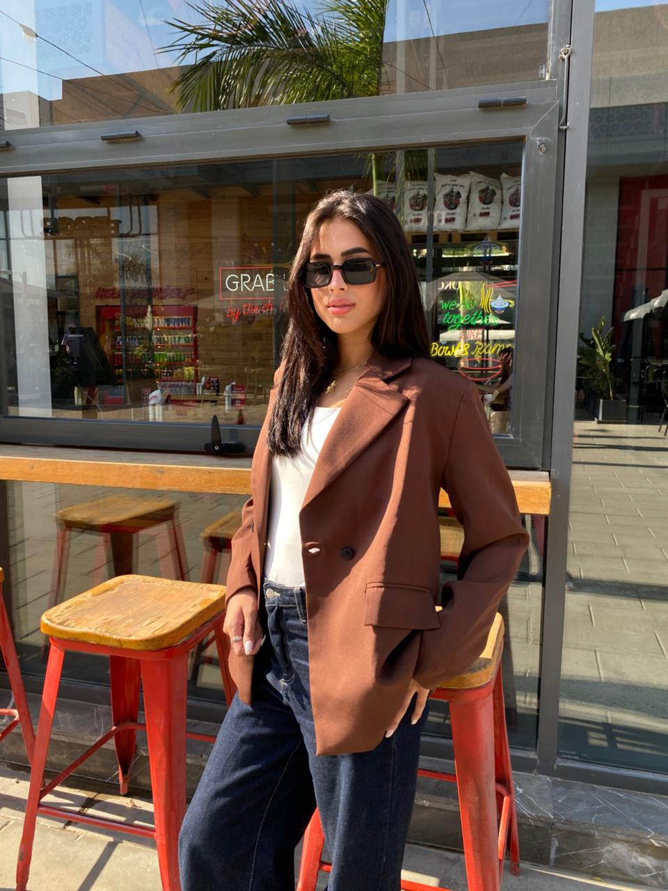 Brown Breasted blazer