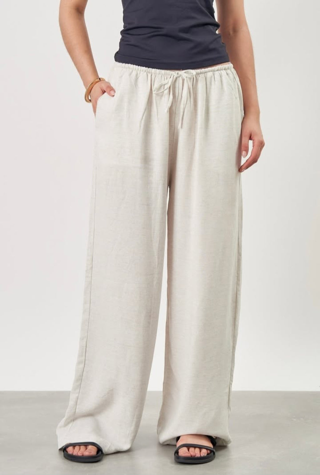 Linen blend pants