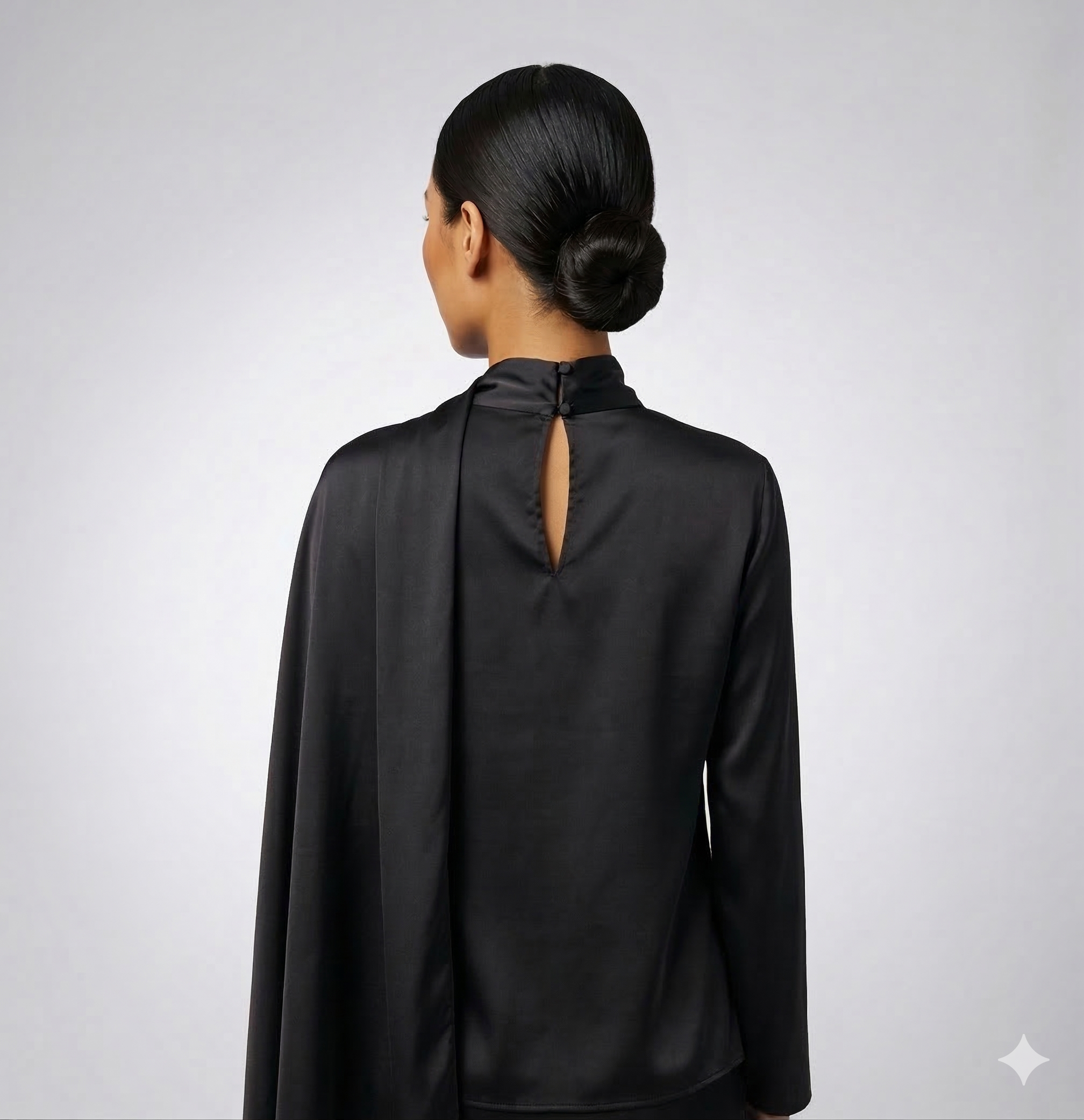 Shawl satin shirt